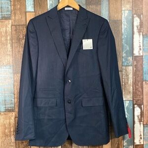 J Ferrar 38 long blue slim fit dress coat